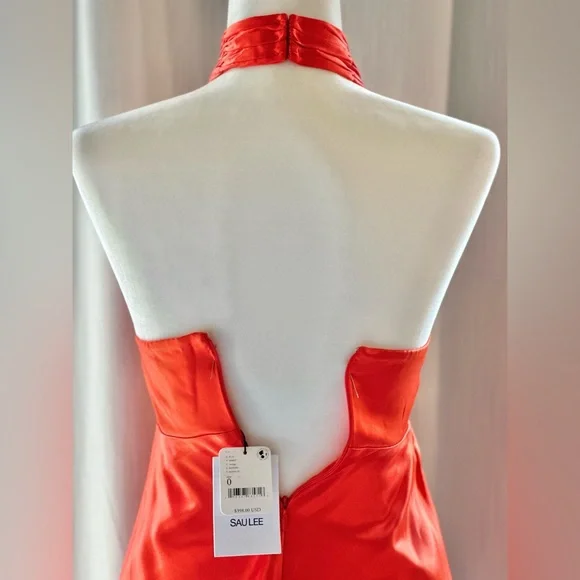 Brand New Sau Lee Livi Criss Cross Halter Mini Dress - Picture 3 of 7